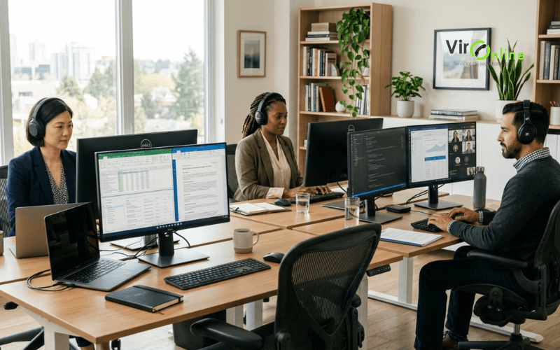 equipo de secretarias administrativas externas gestionando el back office de empresas